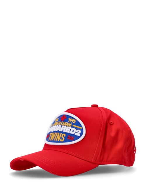 Cappello logo Twins con visiera Rosso DSQUARED2 | BCM0784 05C000014065